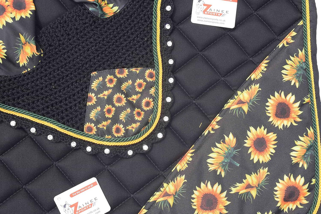 Sunflower All Purpose English Saddle Pad, Handmade Jumping Saddle Pad, Fly Bonnet Special, and This Saddle pad is