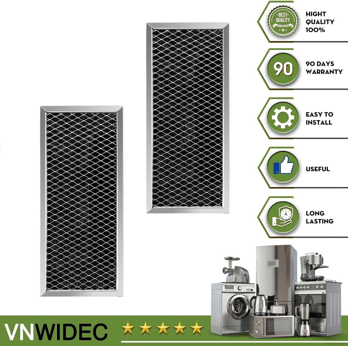 2-Pack Microwave Filter for GE PVM9179EK3ES PVM9179EK4ES PVM9179FL2DS