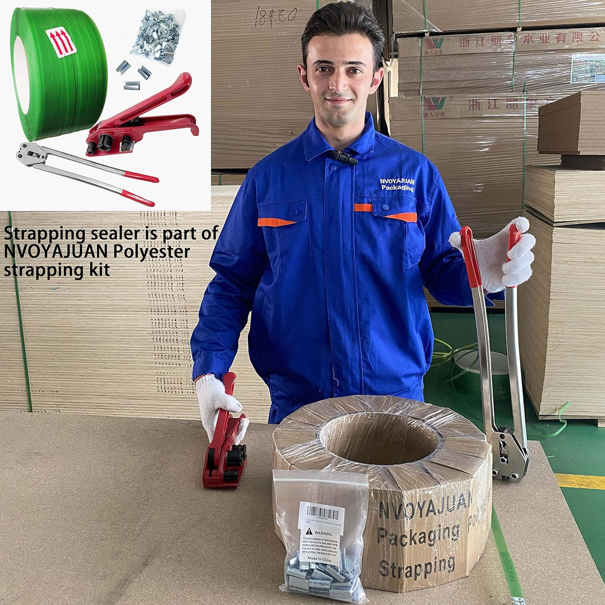 Heavy Duty Banding Strapping Sealer & Crimper for 1/2" Width Polyester Polyproplyn Poly Plastic Strap Manual Tool