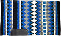 Blue White Western Horse Saddle Show Pad Blanket, Equestrian Ranch Pad, 100% Newzealand Woolen Pad Oversized Handmade