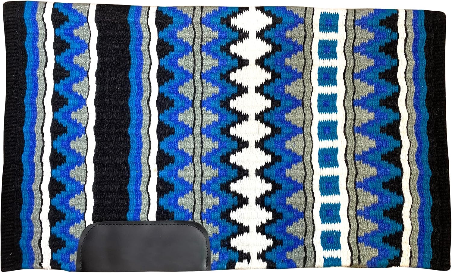 Blue White Western Horse Saddle Show Pad Blanket, Equestrian Ranch Pad, 100% Newzealand Woolen Pad Oversized Handmade