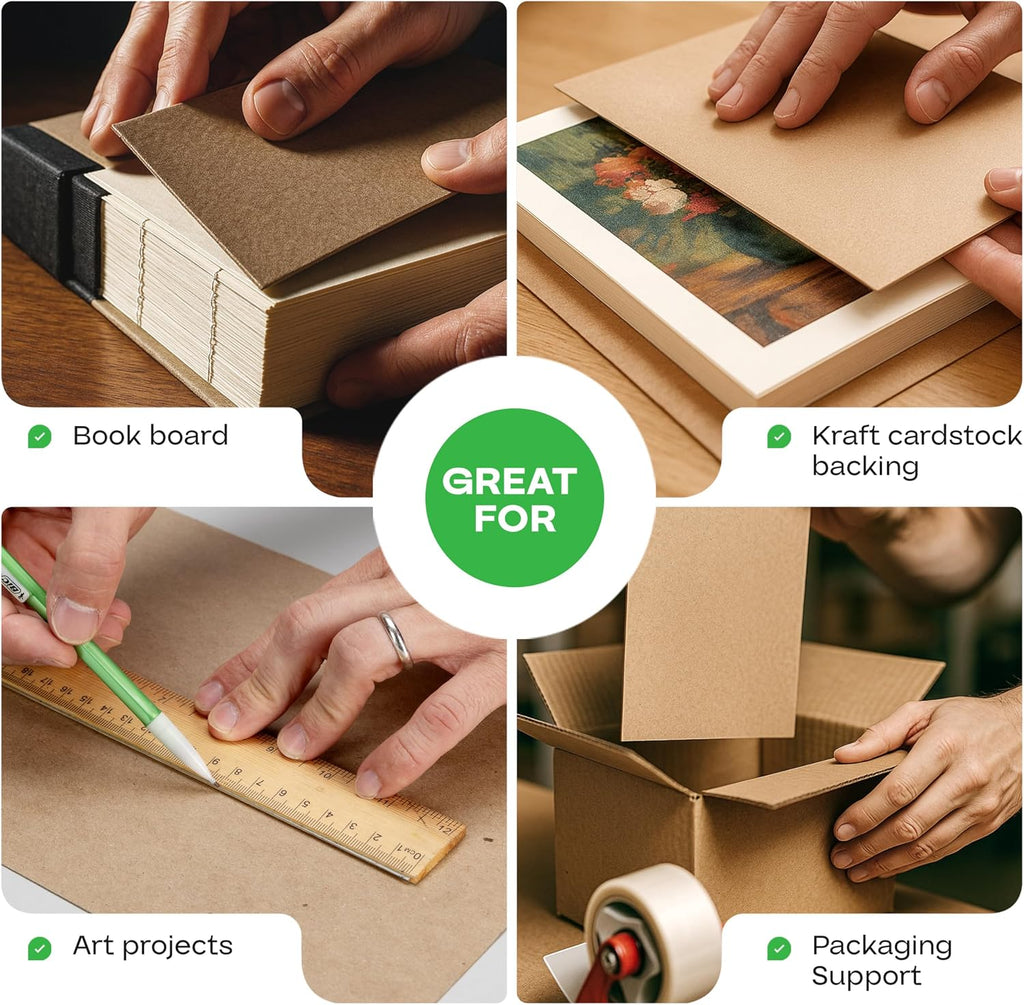 Chipboard Sheets 8.5" x 11", Pack of 50 - USA-Made Cardboard Sheets