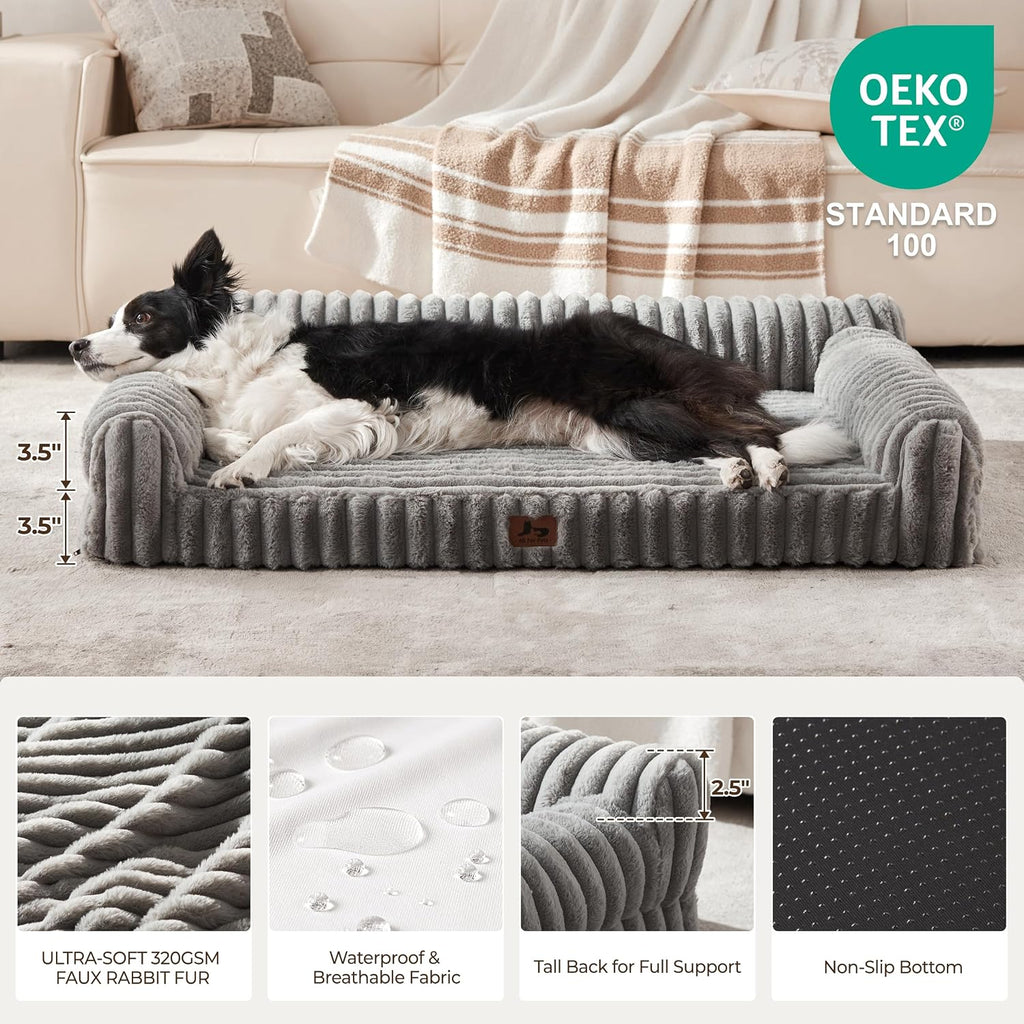 Orthopedic Dog Bed Large Pet Beds with Removable Washable Cover, Couch-Like Sofa Design for S to XXL Dogs Up to 50