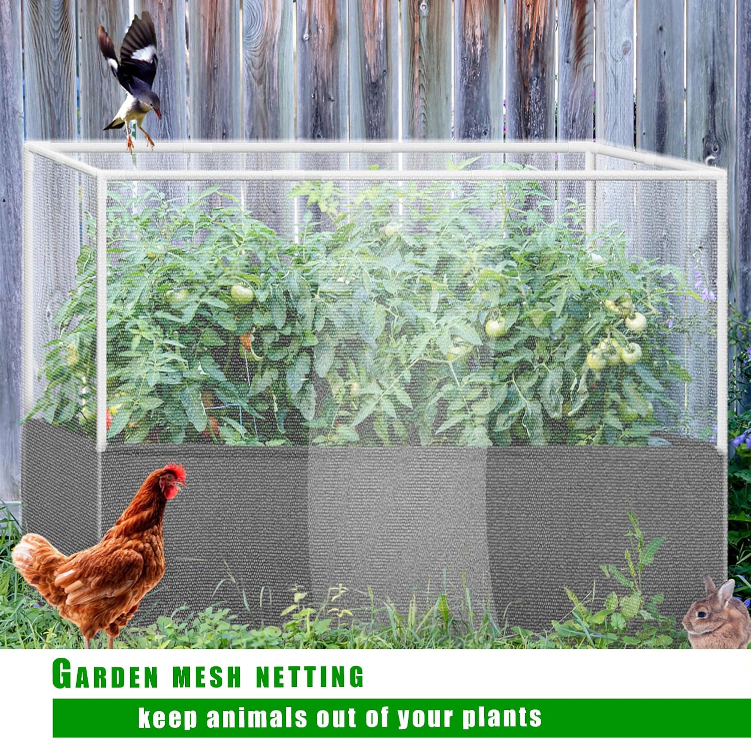 4X2.6X1.3FT Fabric Raised Garden Bed Kit, Breathable Raised Garden Bed with Cover, Garden Beds Outdoor with Plant