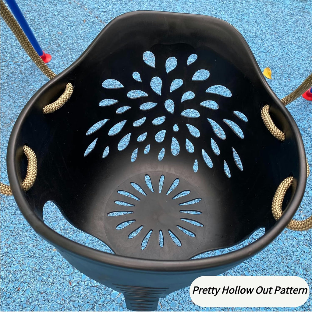 Toddler Swing Set Accessories High Back Full Bucket Swing Seats w/Adjustable Rope