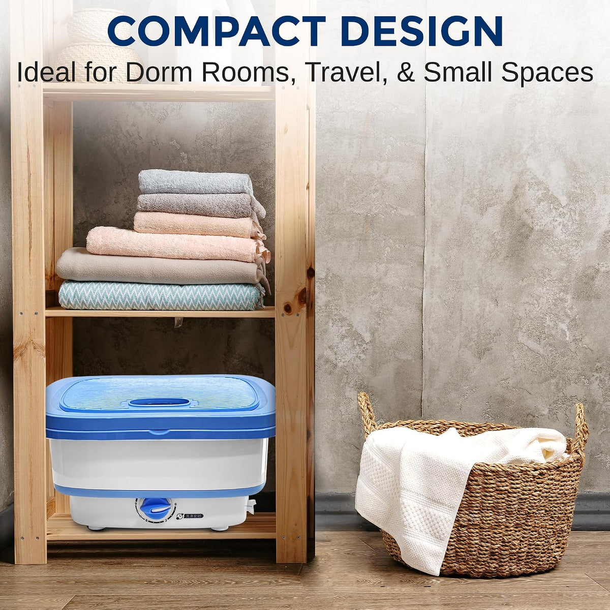 Portable Washing Machine 15L – Foldable Mini Washer for Baby Clothes, Underwear, Small Laundry – Compact Washing