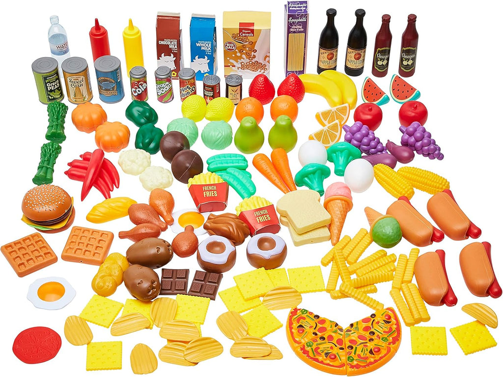 Pretend Play Food Toy Set for Kids Ages 3 and Up, 150 Pieces, Multicolor