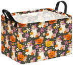Halloween Pumpkin Ghost Storage Basket, Foldable Toy Organizer Bin