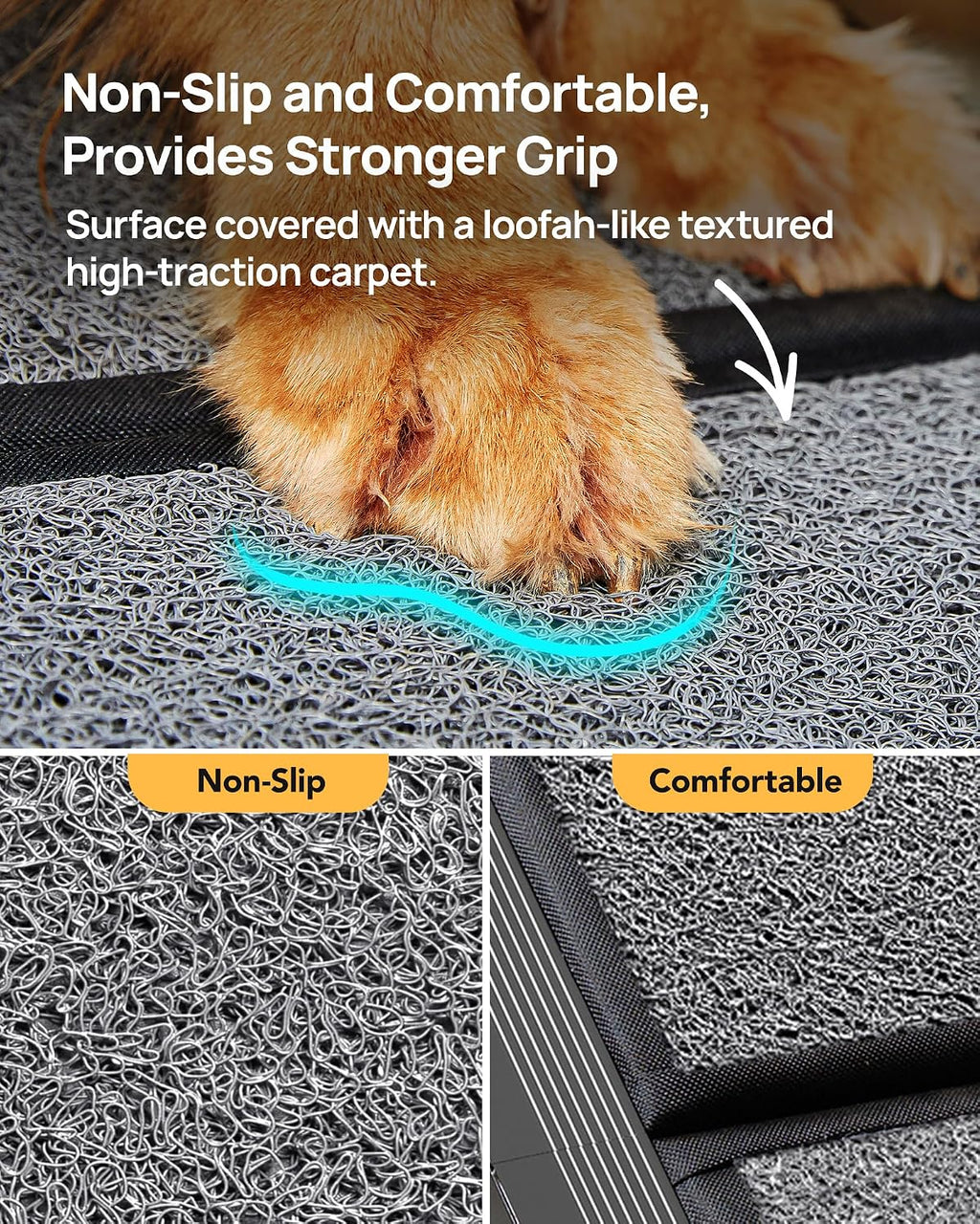 Dog Ramp for Cars, 63" L × 17" W, Lightweight Foldable