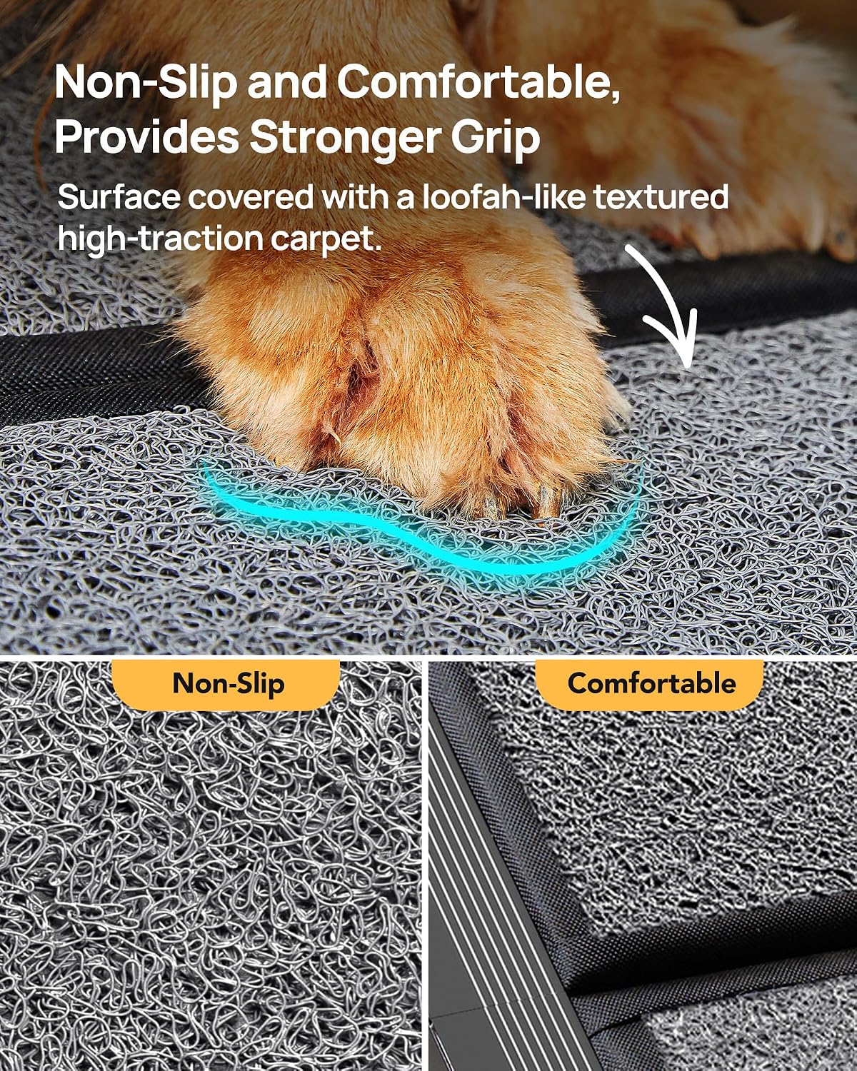 Dog Ramp for Cars, 63" L × 17" W, Lightweight Foldable