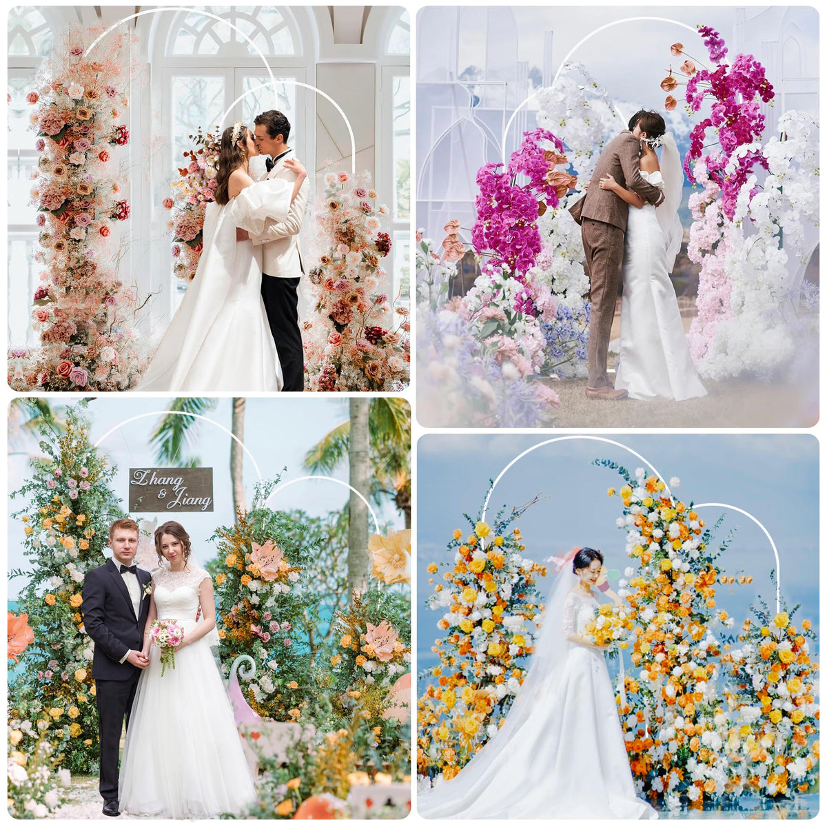 Arch Backdrop Stand, 7.2ft & 6ft, Metal Wedding Arch Stand, White
