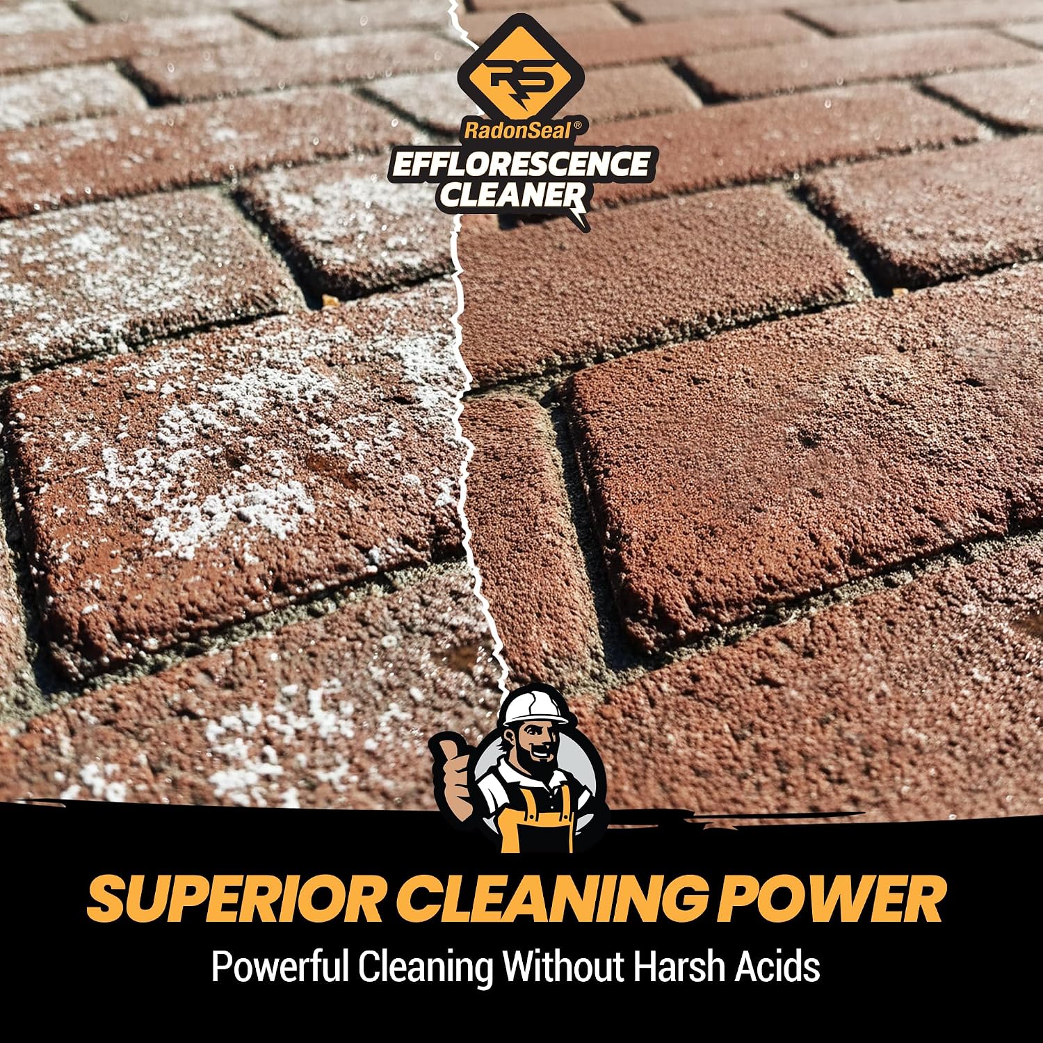 Efflorescence Remover for Brick, Concrete, Pavers & Masonry | Fast-Acting Efflorescence Cleaner for Mortar Haze, Lime