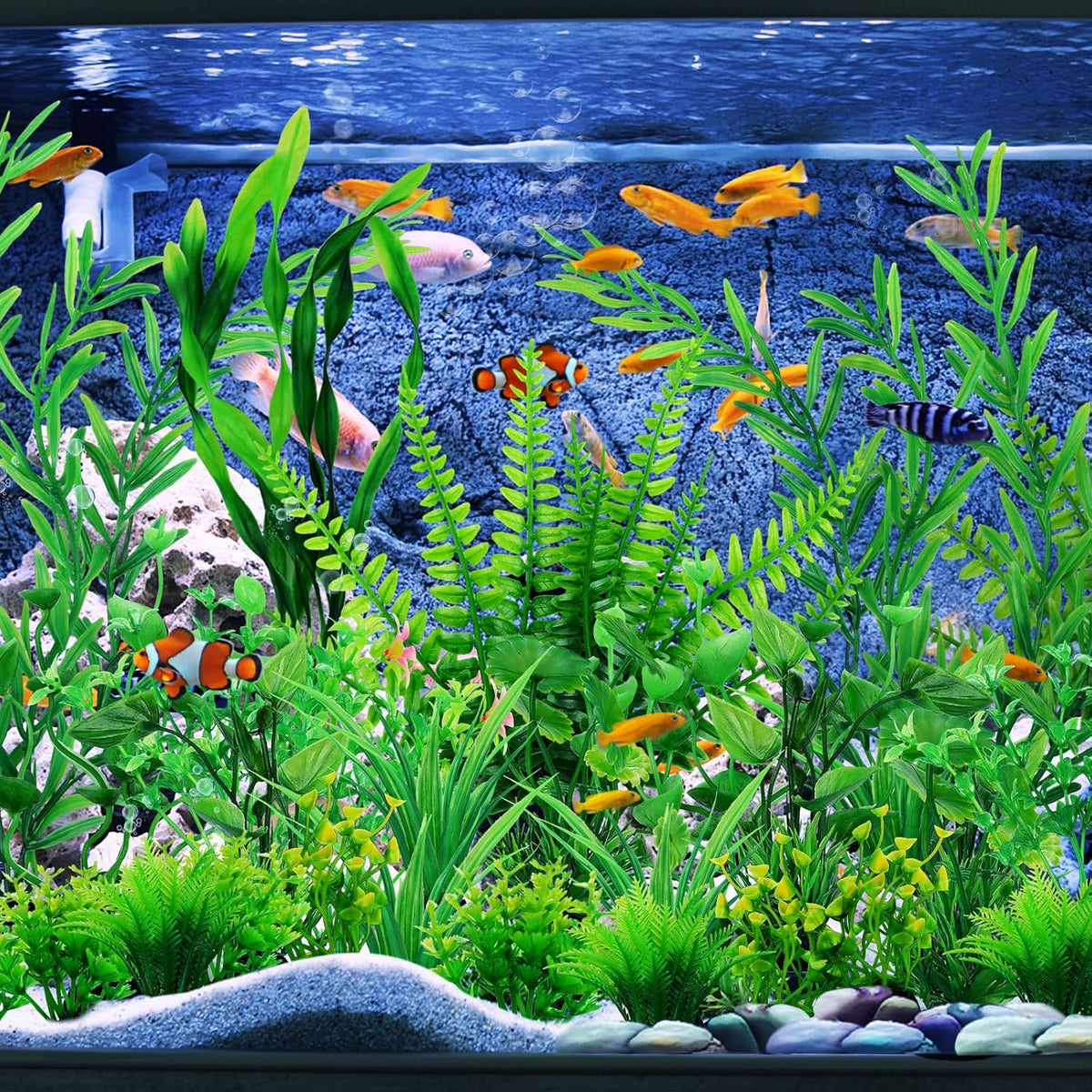 Fish Tank Accessories Aquarium Decorations Green Plants, 25pcs Green Fish Tank Decorations Plant, Aquarium Decor