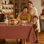 Linen Textured Fall Tablecloth Rectangular Burnt Orange, 52"x70"
