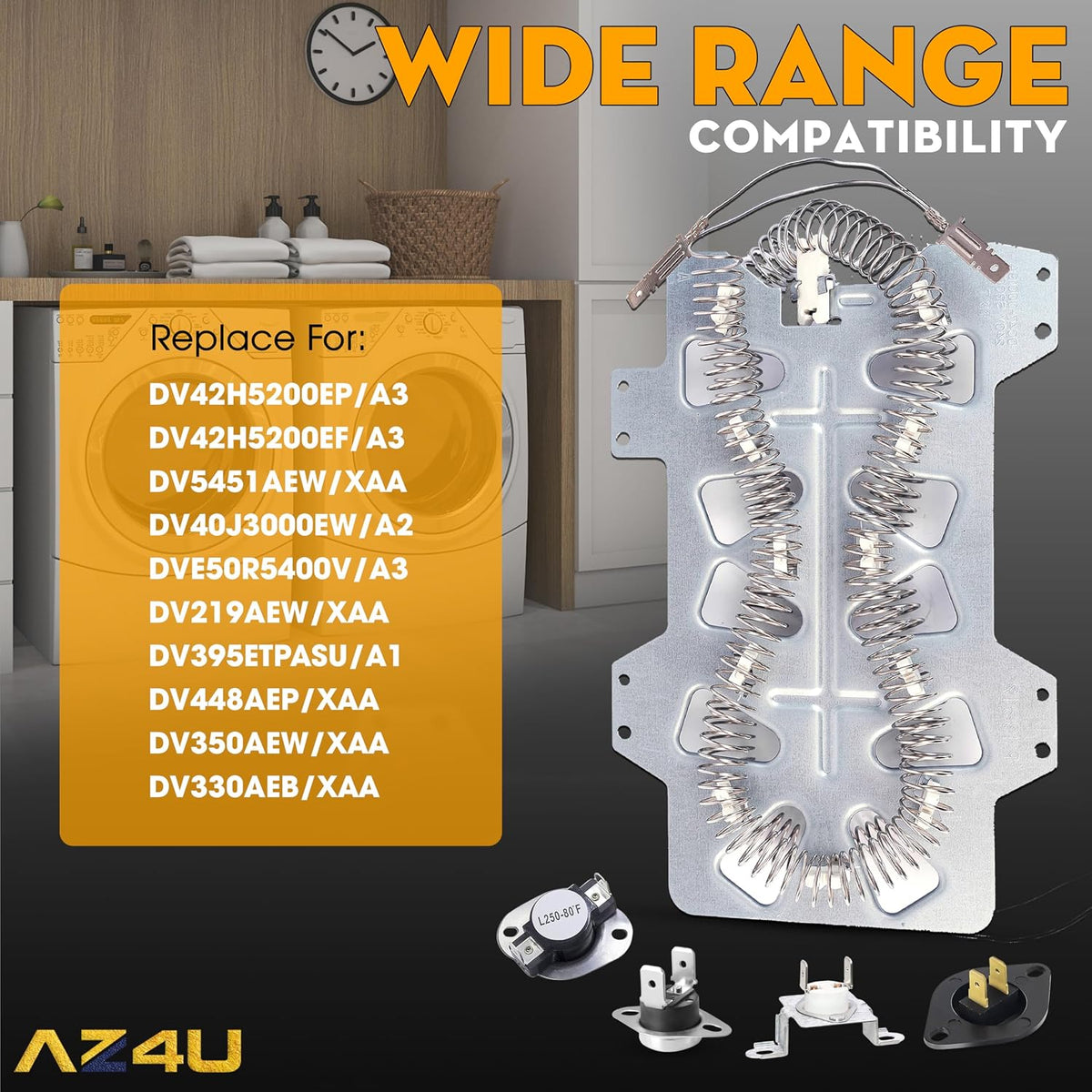Dryer Heating Element Assembly for Samsung DV42H5200EP DV40J3000EW