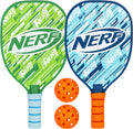 2 Player Pickleball Paddle Set - Youth Pickleball Equipment Set - (2) Wooden Paddles with Foam Grips + (2) Outdoor