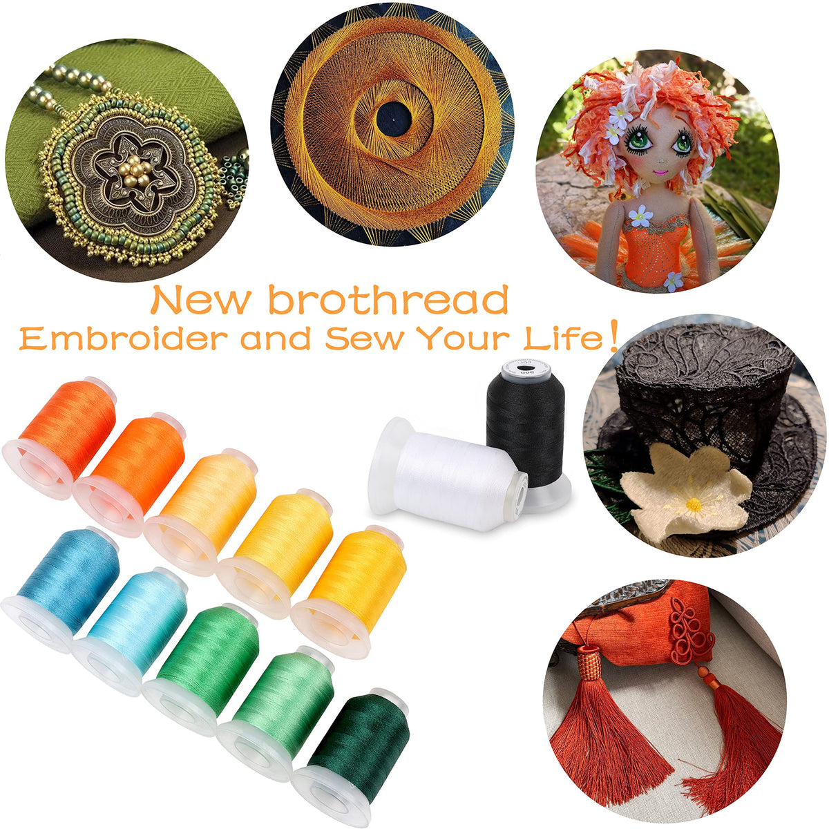 40 Spools Polyester Machine Embroidery Thread Kit