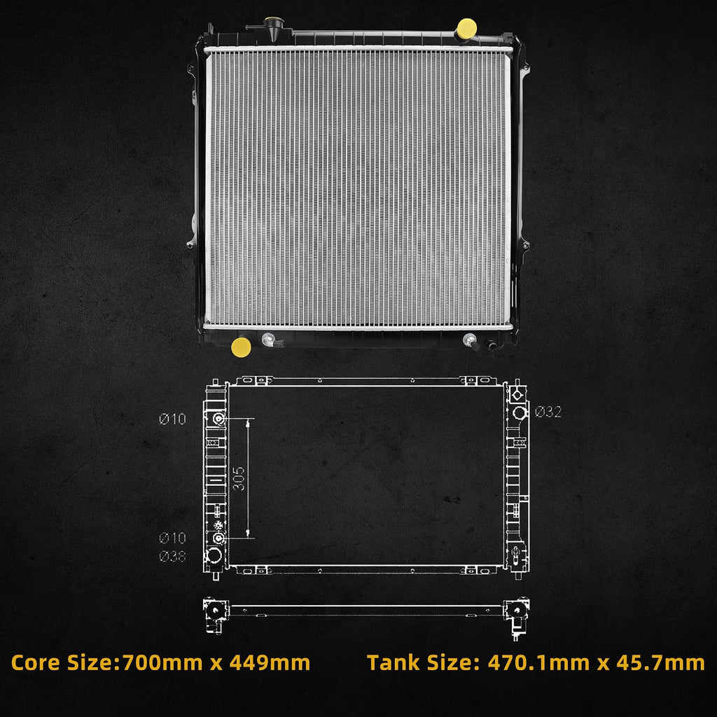 DWVO Radiator Complete Radiator Compatible with 1995-2004 Tacoma 2.7L L4 3.4L V6