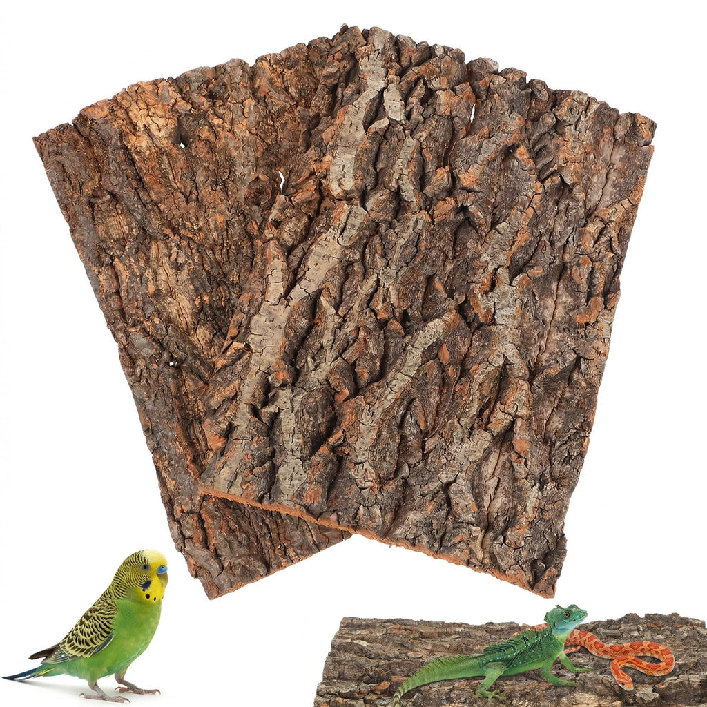 2 Pcs Tree Cork Bark for Reptiles Climbing Platform 12x8 Inch