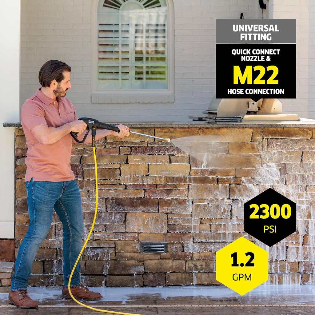 Pressure Washer K2300PS, CETA Certified, 4 Spray Nozzles, Detergent Tank, Hose Reel, for Cars, Driveways, Siding