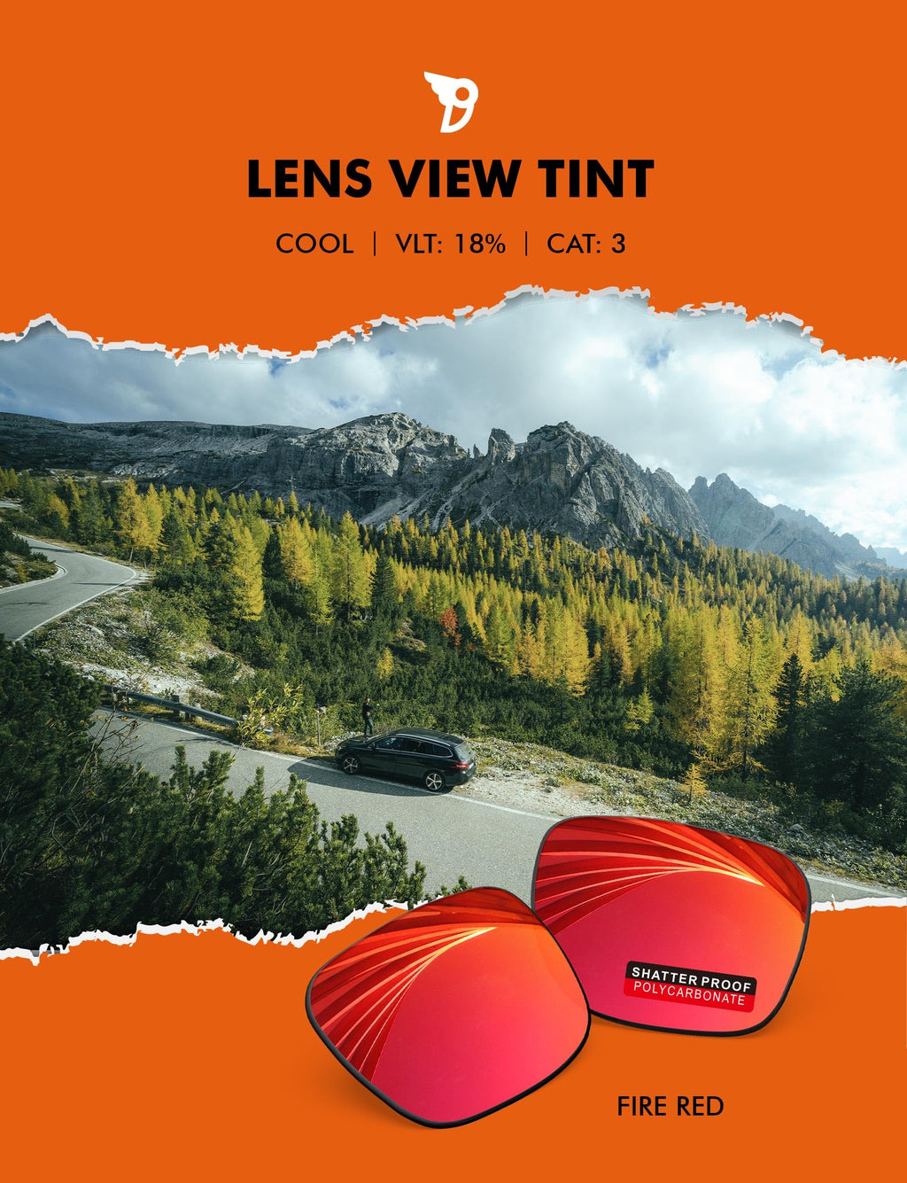 PRO+ Polycarbonate Polarized Replacement Lenses for Wiley X Valor Sunglass - Fire Red