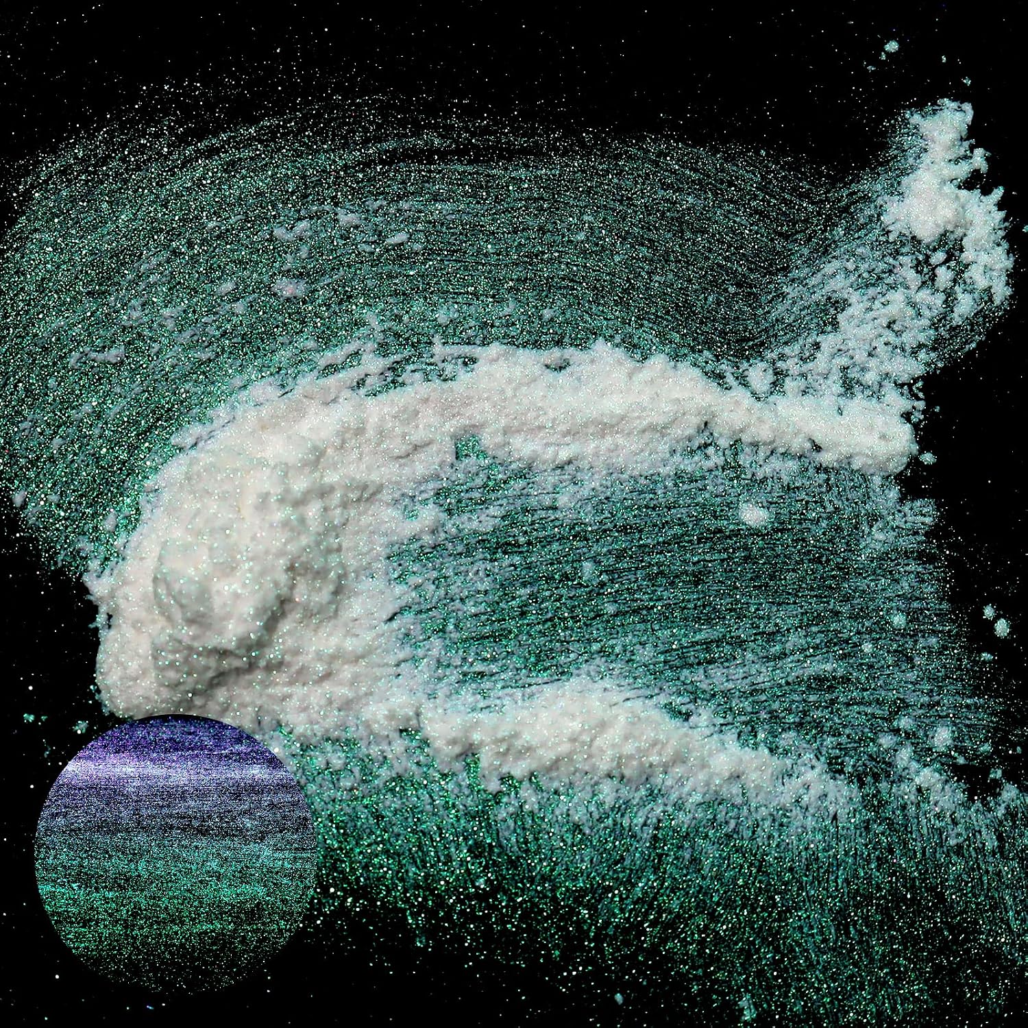 Chameleon Mica Powder, 1.06oz/ 30g Aurora White Chrome Powder | Pearlescent Effect Color Shift Pigment for Resin