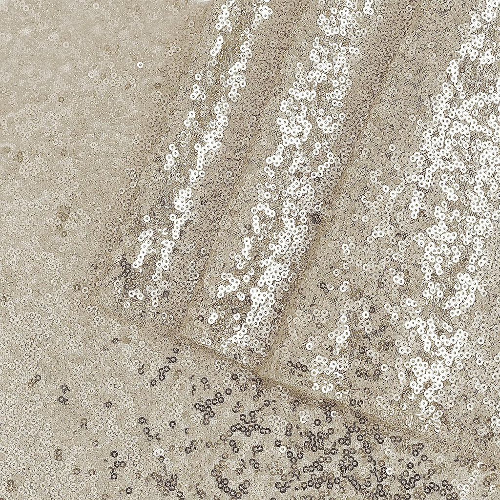 OQSQ Champagne Sequin Tablecloth 50x80 inch, Glitter Drape Table Cloth, Sparkle Sequence Table Overlays for