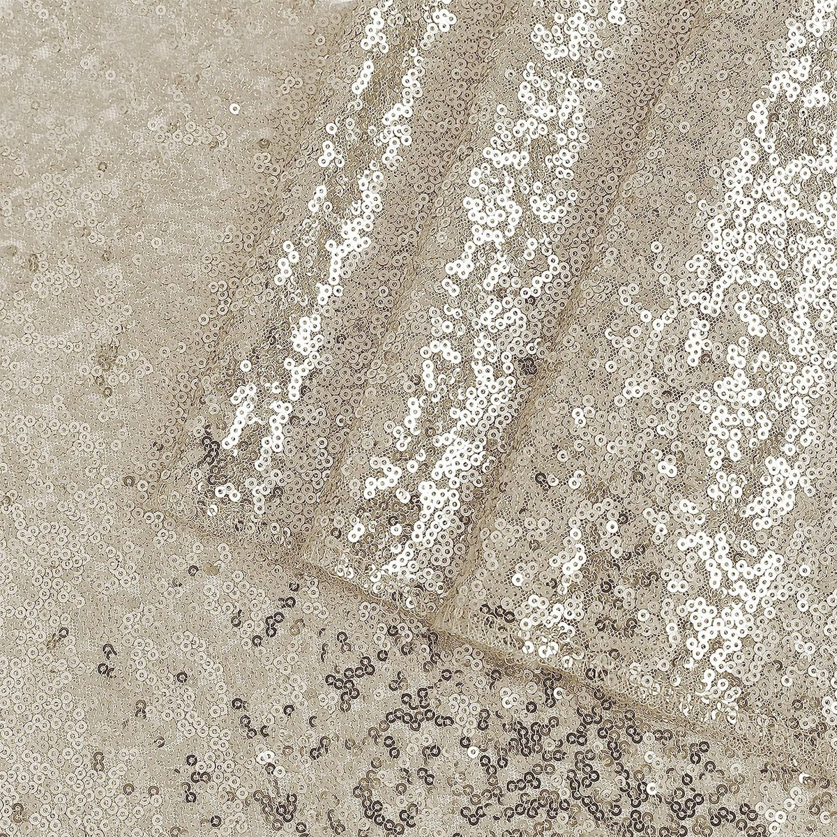 OQSQ Champagne Sequin Tablecloth 50x80 inch, Glitter Drape Table Cloth, Sparkle Sequence Table Overlays for