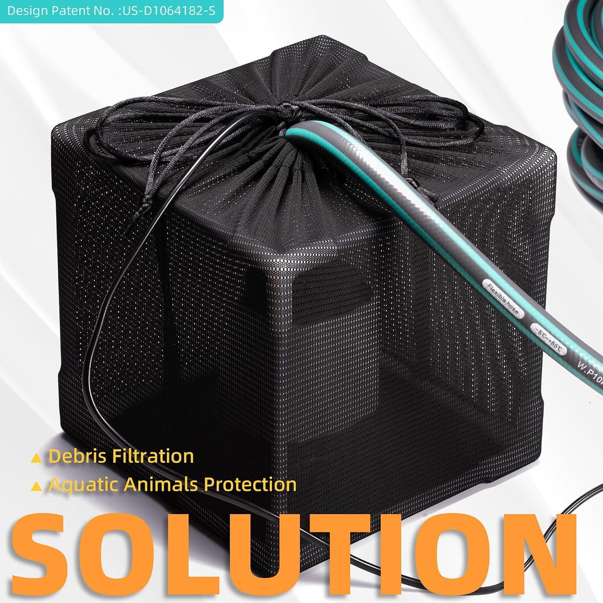 Pond Filter, 10" Fine Mesh Water Pump Barrier Bag Box Basket