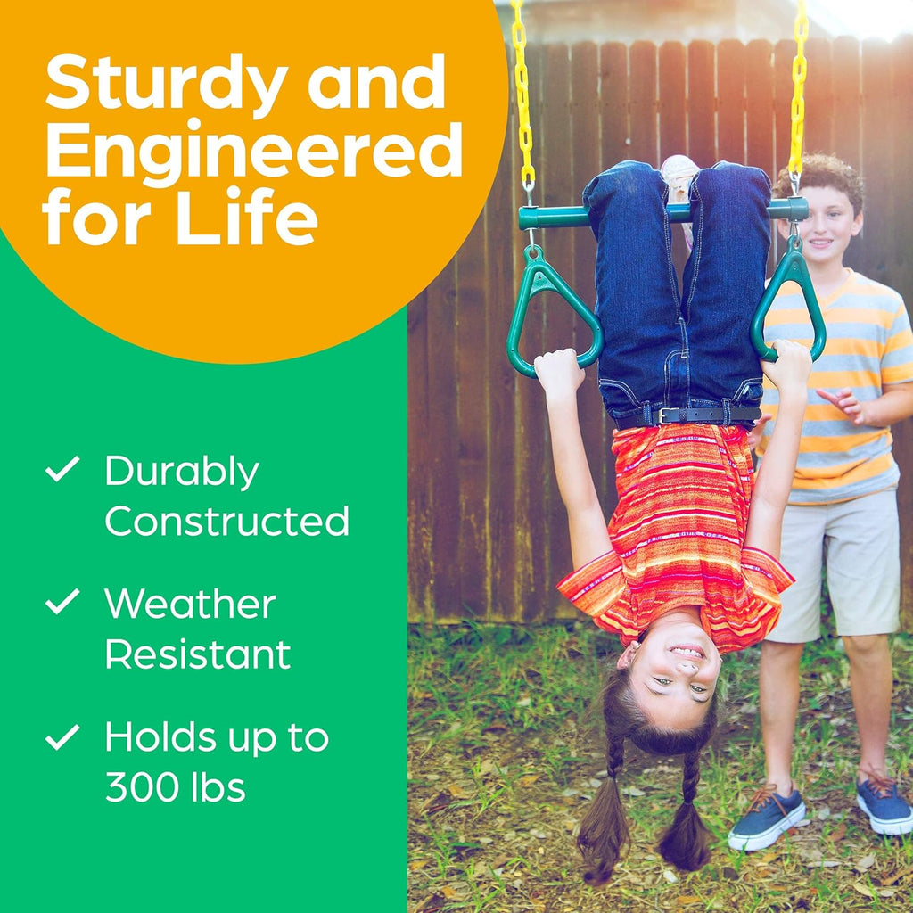 Swing Sets for Backyard, Monkey Bars & Swingset Accessories - Set Includes 18" Trapeze Swing Bar & 48" Heavy Duty