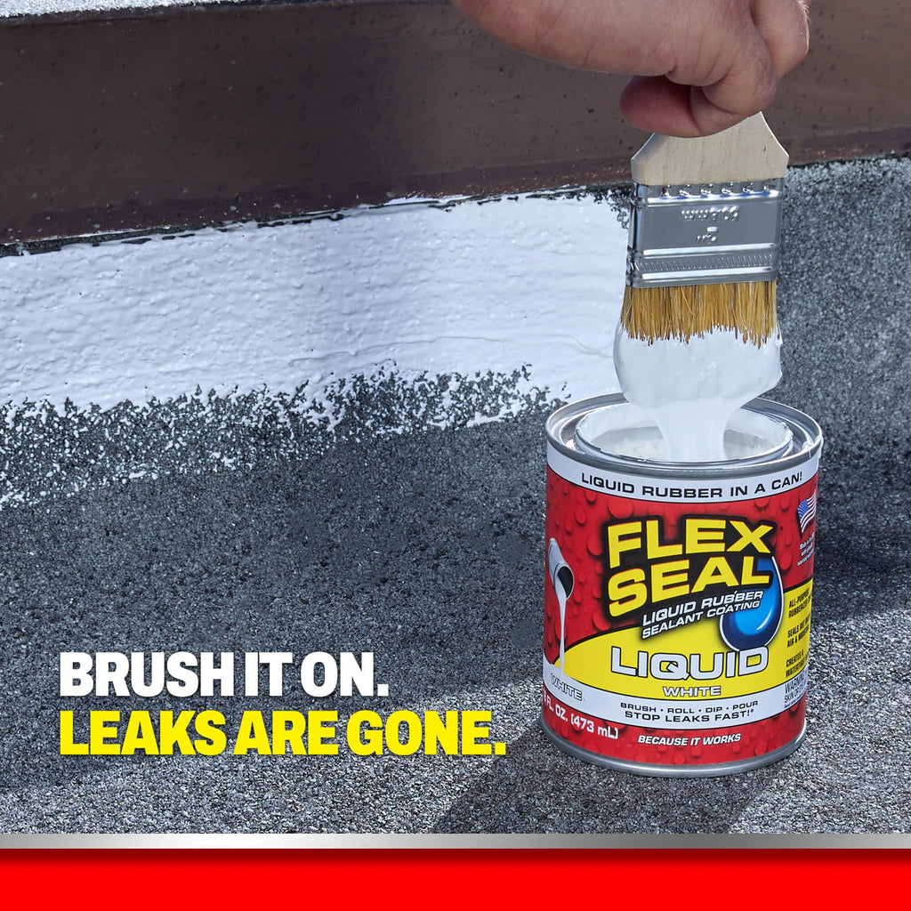 Rubber Sealant Coating, Waterproof, White, 16 oz