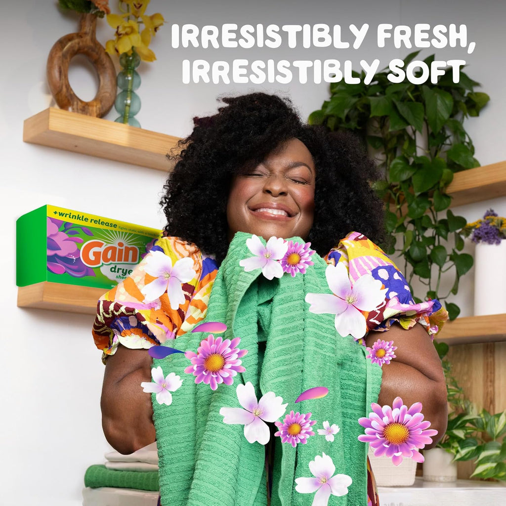 dryer sheets Plus Wrinkle Release, Moonlight Breeze Scent, 120 Count, Fights static with a touch of scent, laundry