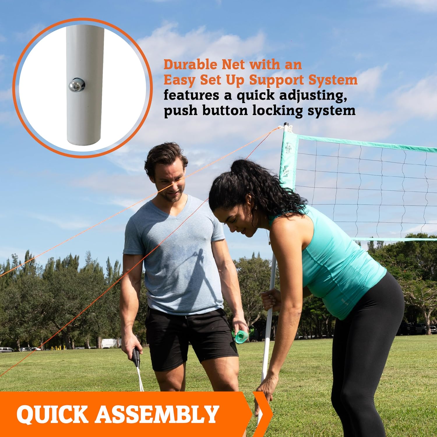 Outdoor Volleyball and Badminton Net with Carrying Bag Accessories Set and Adjustable Steel Poles Perfect for Parties