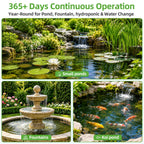 FREESEA Durable Small Pond Pump: 365+ days Continuous Operation