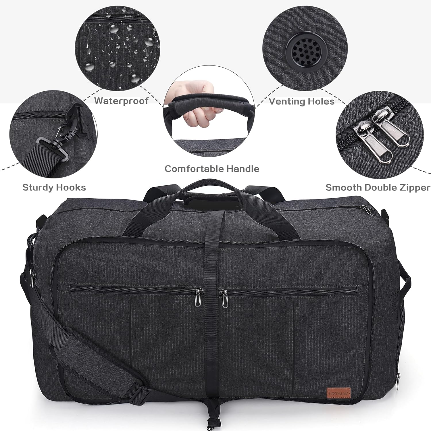 100L Travel Duffle Bag for Men, Urtala 32” Large Duffle Bag for Traveling with Shoe Compartment, Foldable Travel
