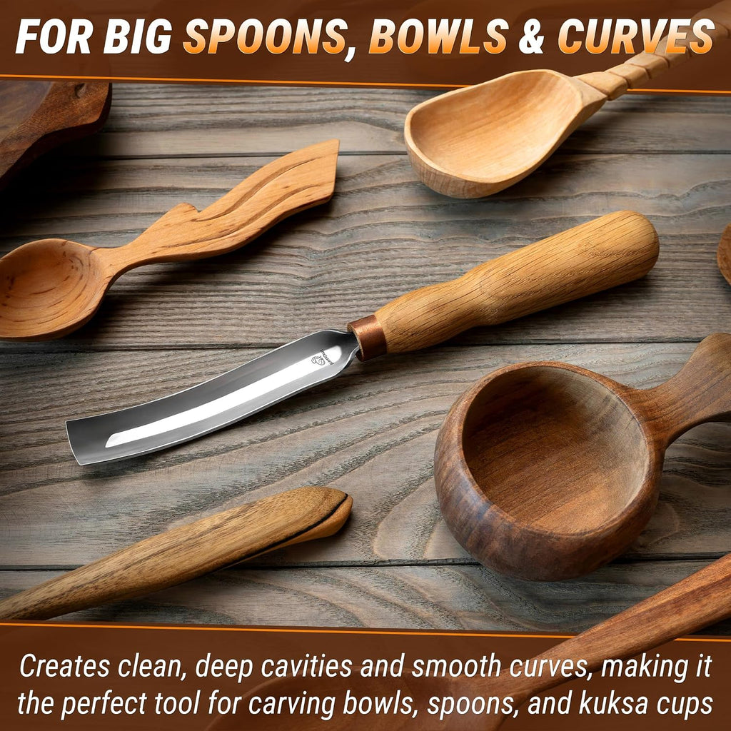 Wood Carving Gouge 7L/22 Spoon Carving Tools, Chisels - Bowl Gouge, Wood Curved Chisel - Whittling Spoon Knife