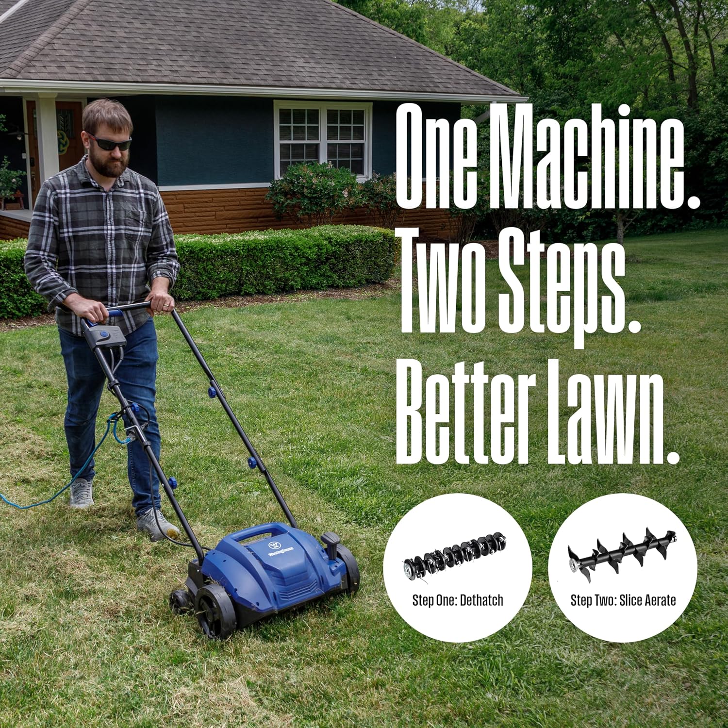 13" 12-Amp 2-in-1 Electric Dethatcher and Scarifier with Collection Bag