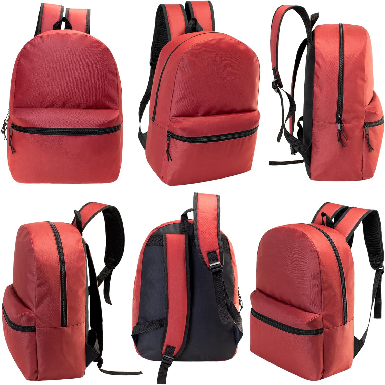 24-Pack 15" Backpacks for Kids - Bookbags in Bulk for Elementary, Middle, and High School Students, 12 Assorted Colors