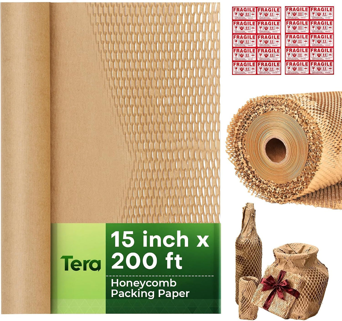 Honeycomb Packing Paper Eco-Friendly: 15" x 200' for Moving Packing