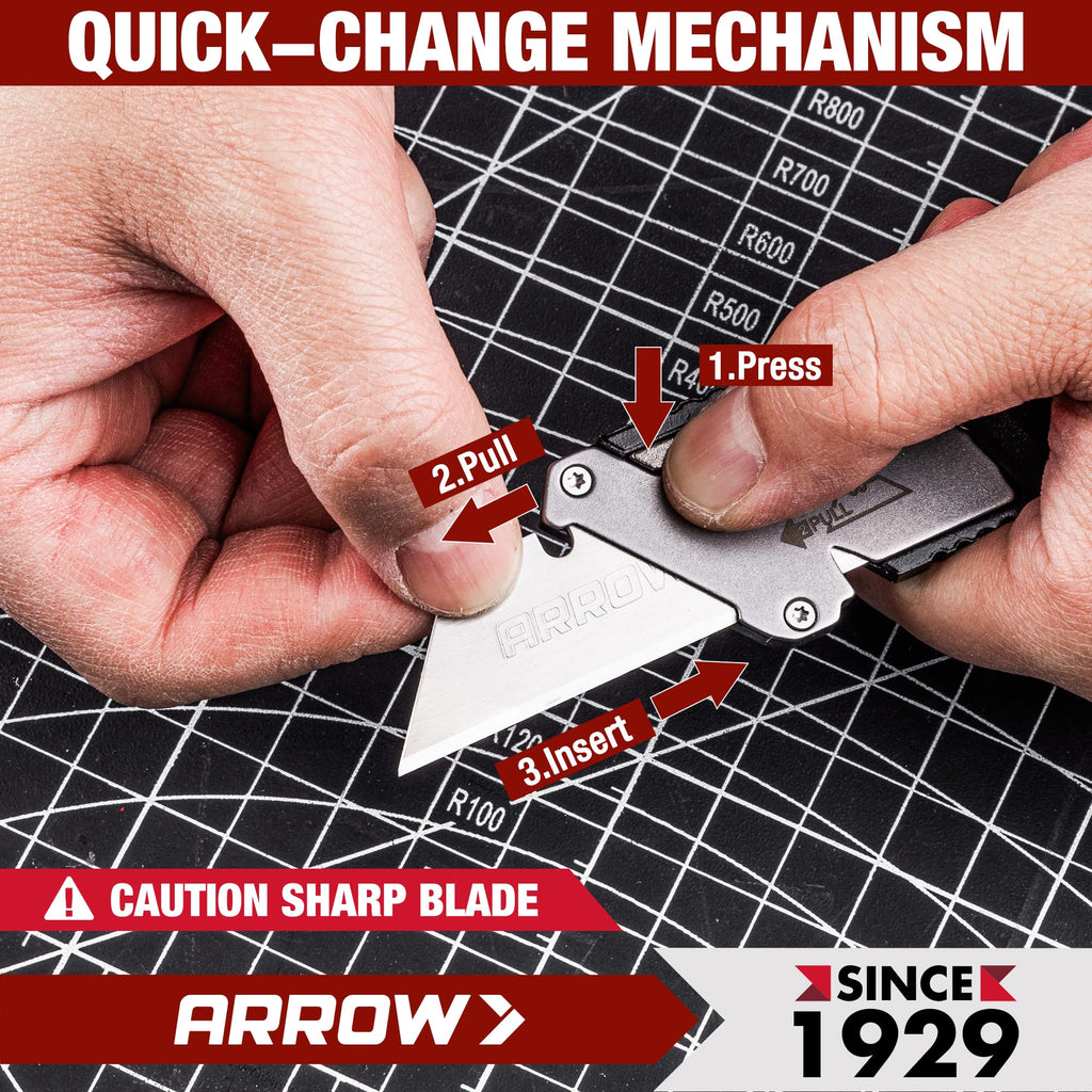 ARROW Utility Knife with Screwdriver, 2-in-1 Box Cutter Multitool
