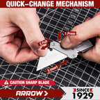 ARROW Utility Knife with Screwdriver, 2-in-1 Box Cutter Multitool