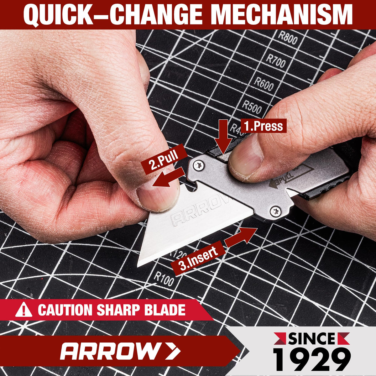 ARROW Utility Knife with Screwdriver, 2-in-1 Box Cutter Multitool