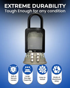 Key Lock Box for Outside – Small Outdoor Lockbox for Keys with Code, 4-Digit Combination Hidden Safe to Hide a Key