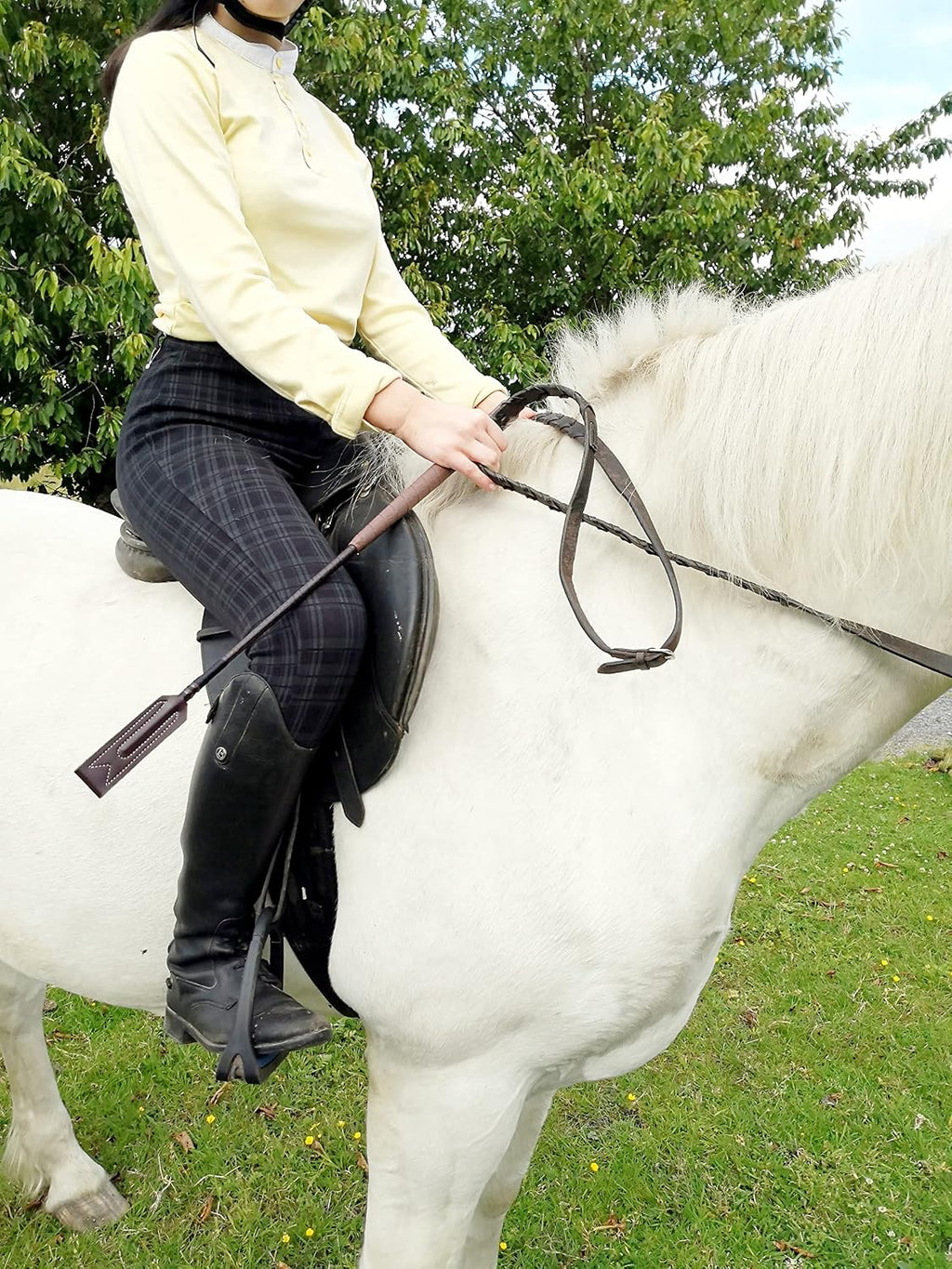 Leather Riding Crop for Horse Riding Show-Jumping Race Whip Equestrian