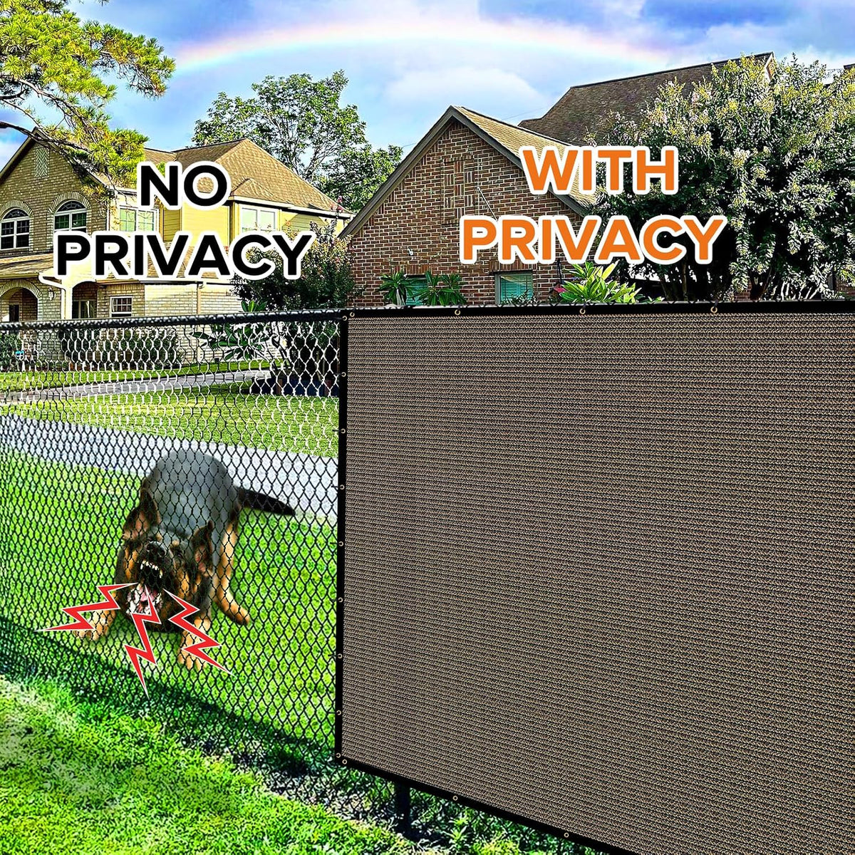 5ftx50ft Fence Privacy Screen Heavy Duty 170 GSM Windscreen & Dustproof Fabric Privacy Screen Covering Mesh Fencing