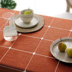 Fall Linen Rectangle Tablecloth with Tassel, 55 x 84 Inch