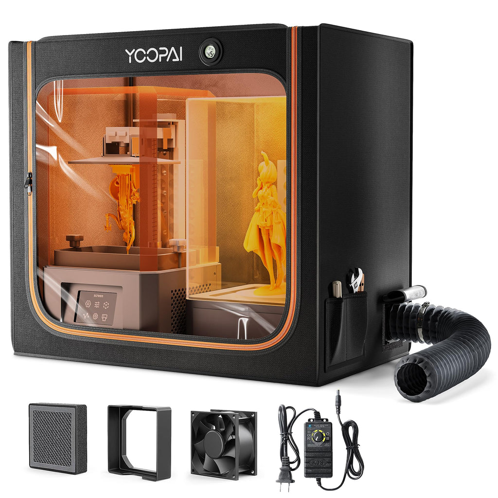 Large Resin 3D Printer Enclosure with Ventilation Kit & LED Light