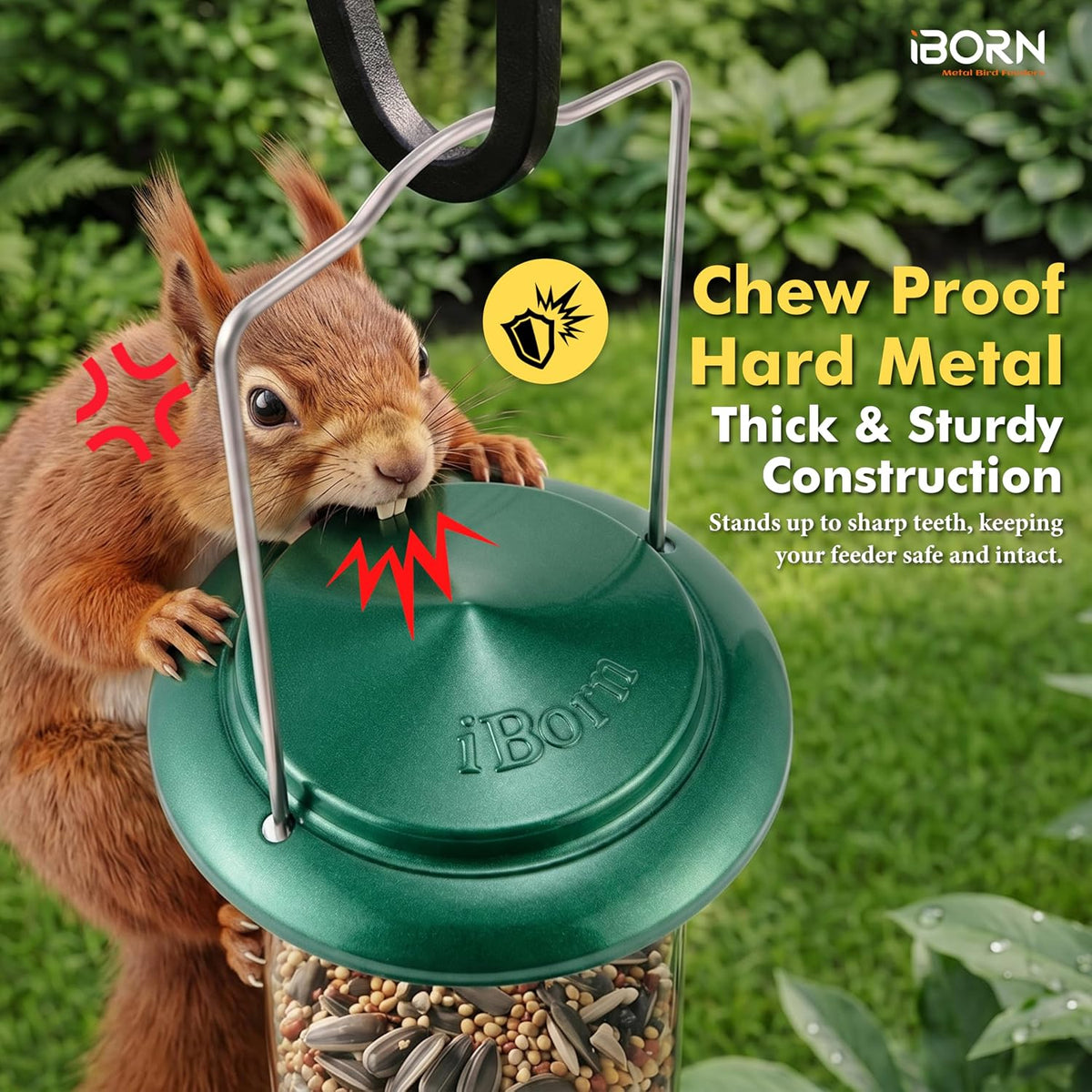 Metal Bird Feeders 6 Ports Hanging Wild Bird Seed Feeder for Mix Seed Blends, Seed Feeder, Sunflower Heart, Birdbath