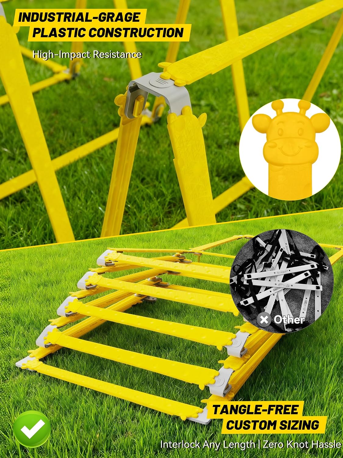 Tangle-Free Agility Ladder for Kids/Athletic – Multi-Use Speed Training Ladder for Footwork