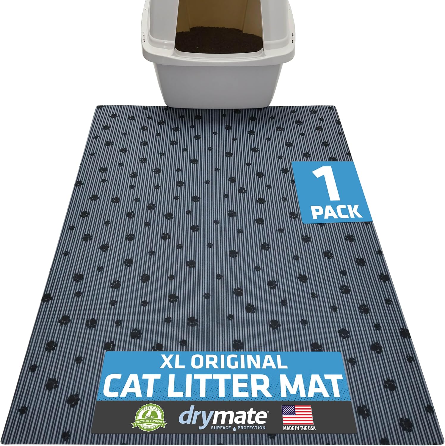 Cat Litter Box Mat, Litter Trapping Mat, Waterproof, Urine-Proof, Absorbent, Machine Washable, Soft on Paws, Contains